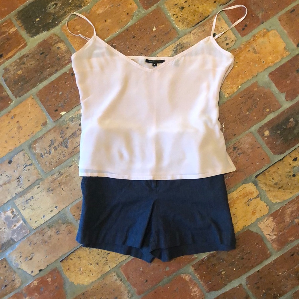 BCBG 100% silk top adjustable straps